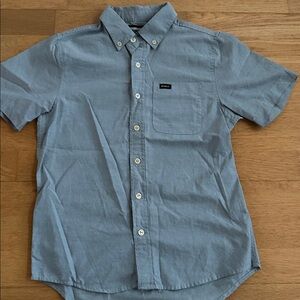 RVCA Blue Short Sleeve Button-Up Shirt